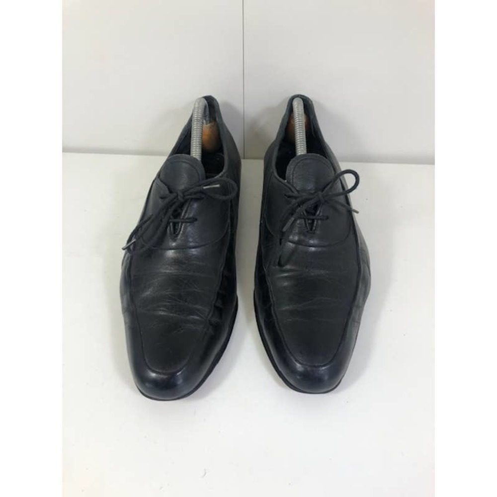 John Weitz Vintage Mens Oxford Black Leather Wingtip Brogue Lace Up Size 9